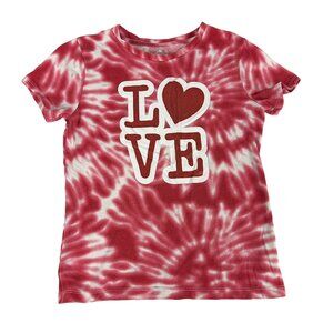 Way To Celebrate! Valentine's Day Tie-Dye Love Heart T-Shirt Size M (7-8)
